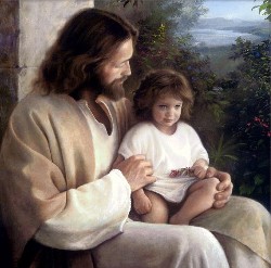 Jesus holding little girl