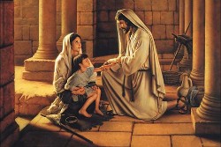 Jesus with Woman and Child