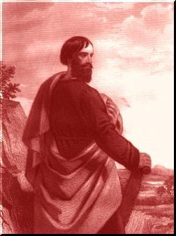 A picture depicting a man believed to be Peter, standing overlooking a field