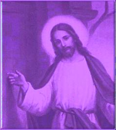 A picture depicting a man believed to be Jesus leaning on a sword