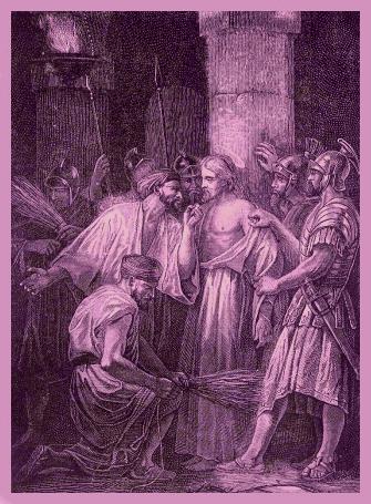 A Picture depicting Roman soldiers surrounding a man to be Jesus