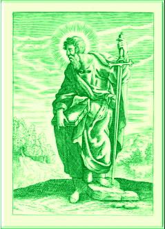 A picture depicting a man believed to be Jesus leaning on a sword