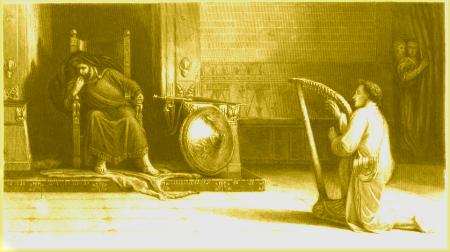 Picture of man sitting on a throne nad a 